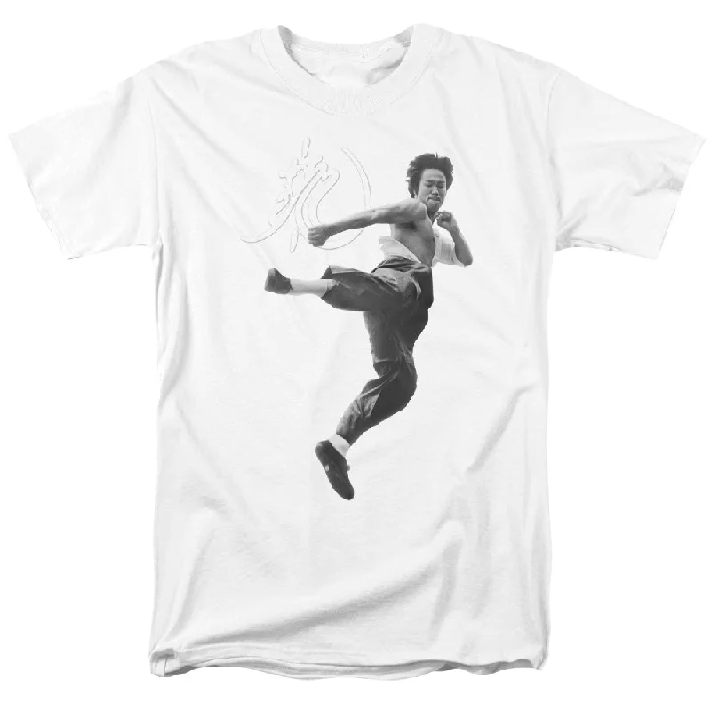 Bonus Savings Bruce Lee T-Shirt Flying Kick White Tee