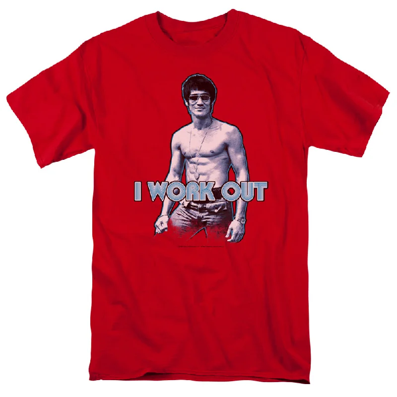 Limited Availability Bruce Lee T-Shirt I Work Out Red Tee
