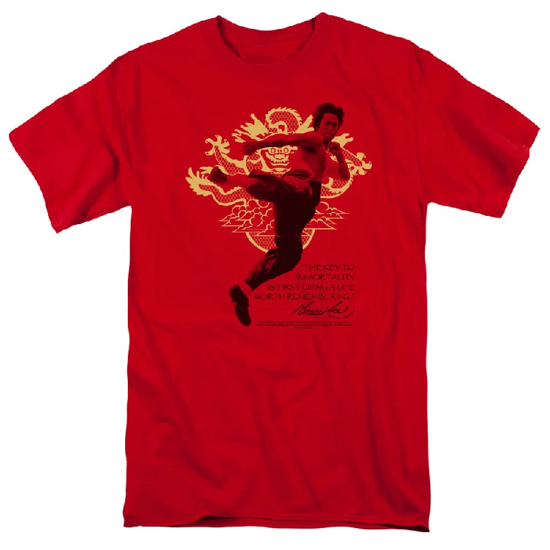 Massive Deals Bruce Lee T-Shirt Key to Immortality Red Tee