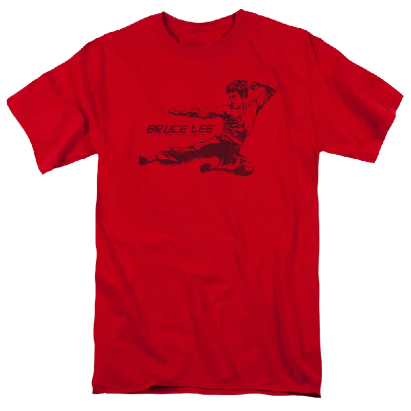 Sale Event Bruce Lee T-Shirt Line Kick Red Tee