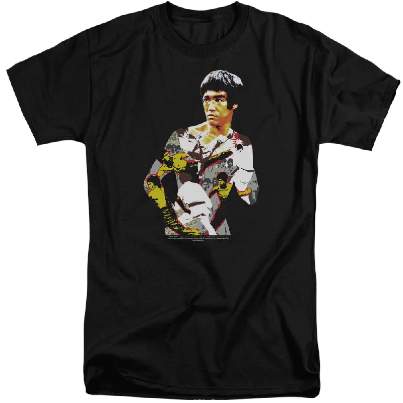 Deal Frenzy Bruce Lee Tall T-Shirt Body Collage Black Tee