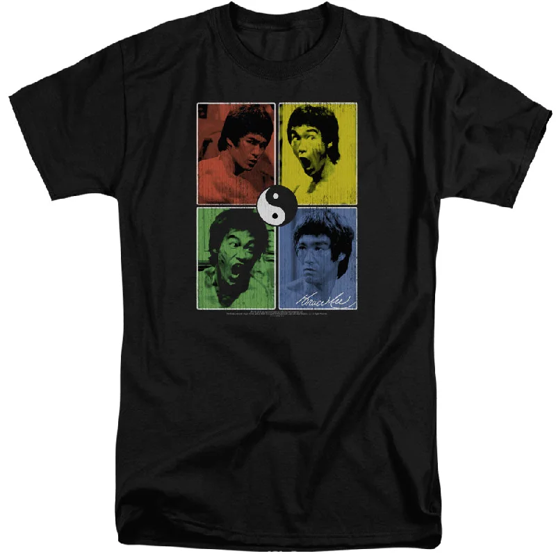Savings Galore Bruce Lee Tall T-Shirt Color Block Collage Black Tee