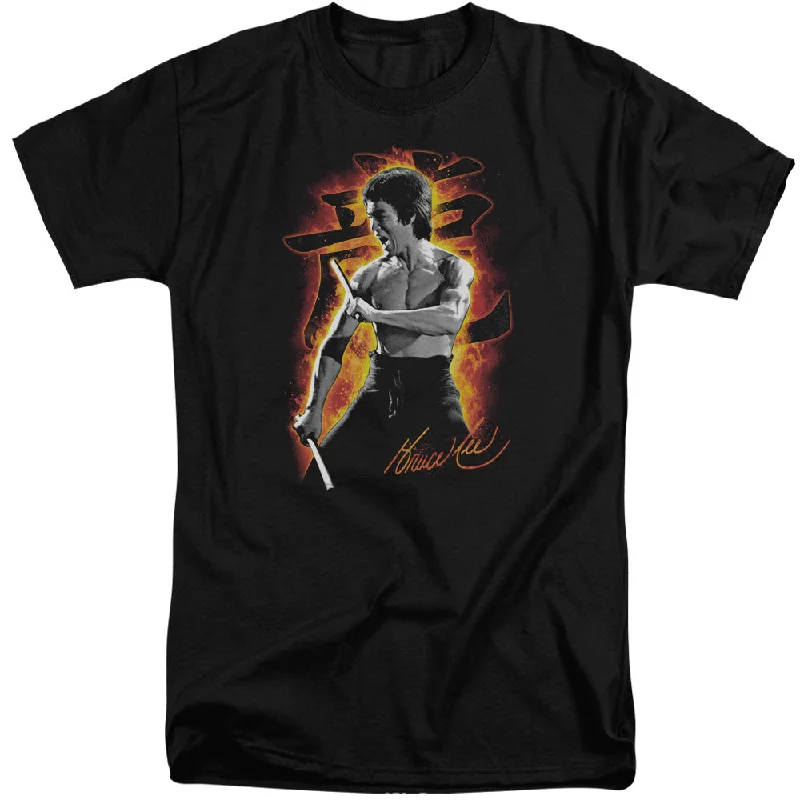 Low Prices Bruce Lee Tall T-Shirt Fire Black Tee