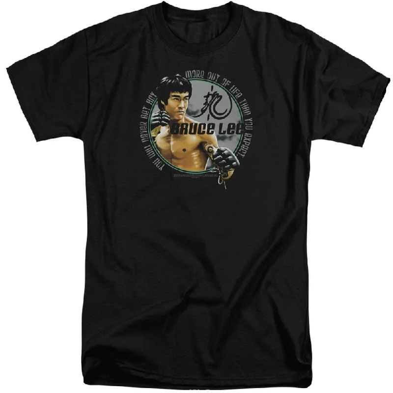 Super Deal Bruce Lee Tall T-Shirt Never Get More Out Of Life Black Tee