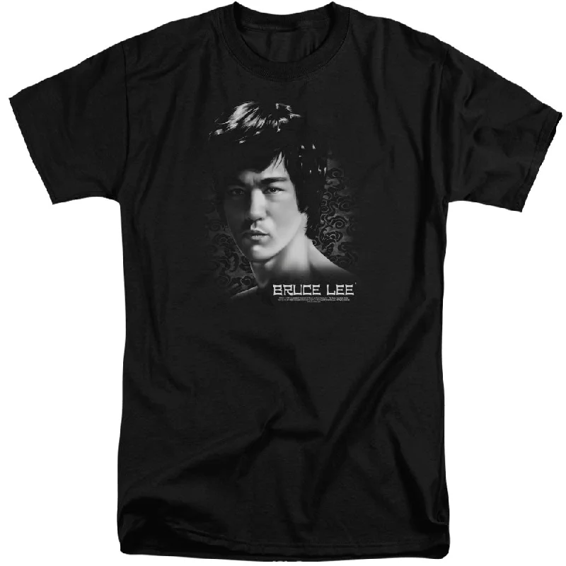Big Savings Bruce Lee Tall T-Shirt Serious Portrait Black Tee