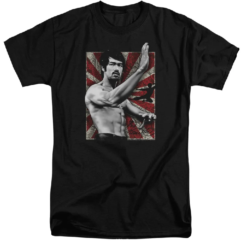 Crazy Deals Bruce Lee Tall T-Shirt Stance Portrait Black Tee