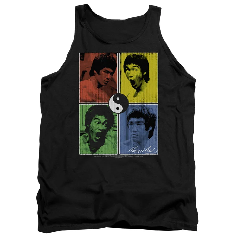 Price Reduction Bruce Lee Tanktop Color Block Collage Black Tank