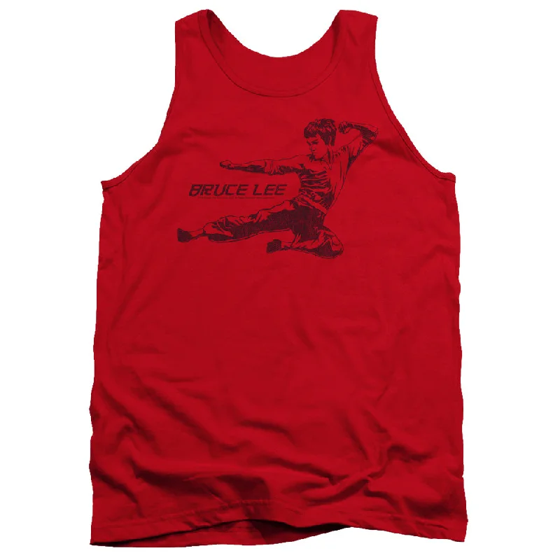 Special Discount Bruce Lee Tanktop Line Kick Red Tank