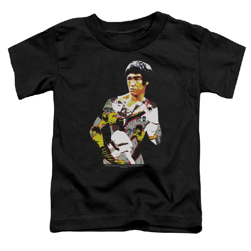 Blowout Sale Bruce Lee Toddler T-Shirt Body Collage Black Tee