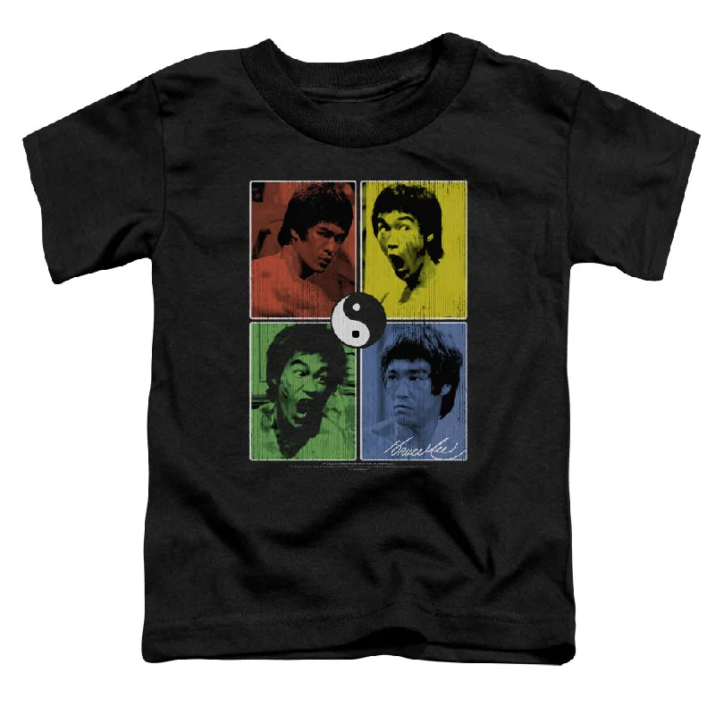 Reduced Prices Bruce Lee Toddler T-Shirt Color Block Collage Black Tee
