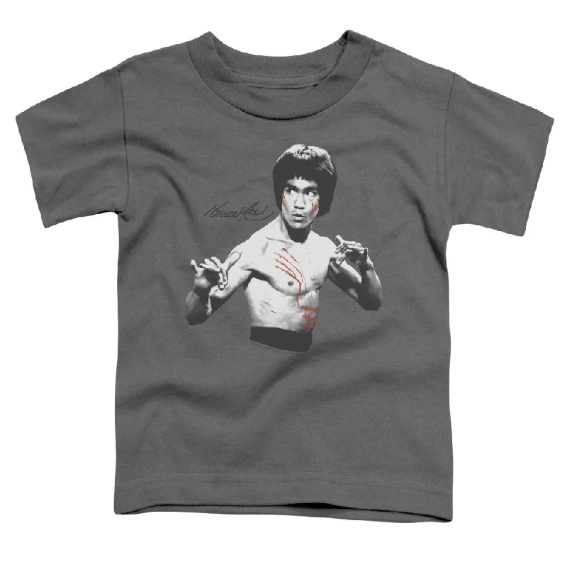 Best Bargains Bruce Lee Toddler T-Shirt Confrontation Stance Charcoal Tee