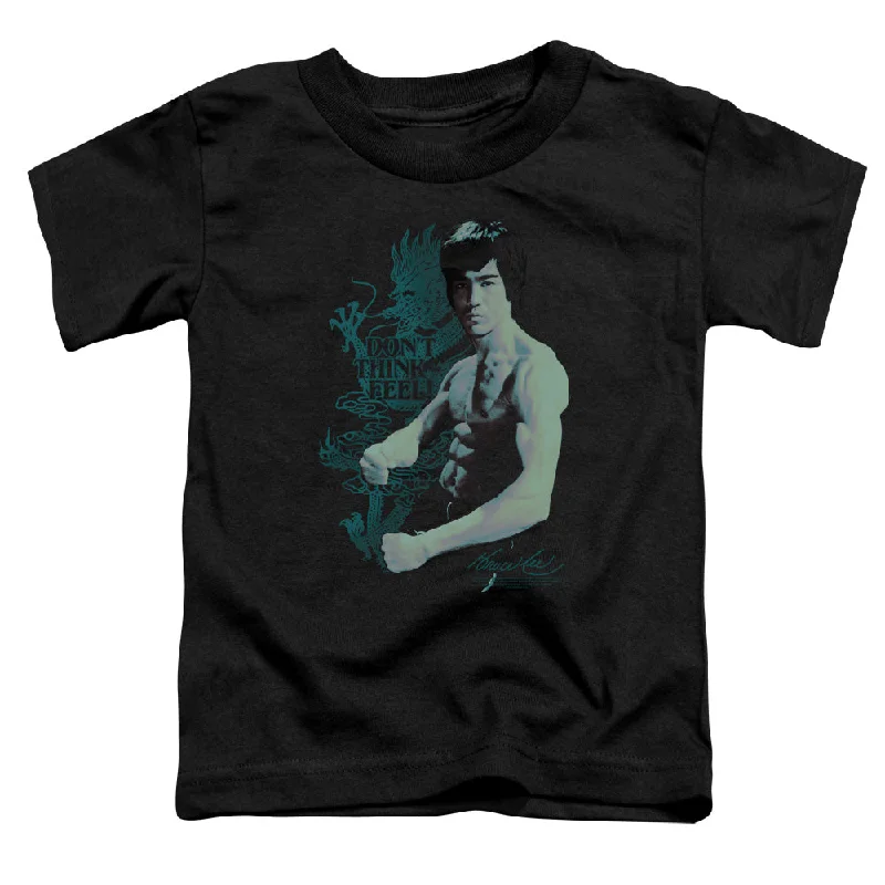 Discount Mania Bruce Lee Toddler T-Shirt Don't Think Feel Black Tee