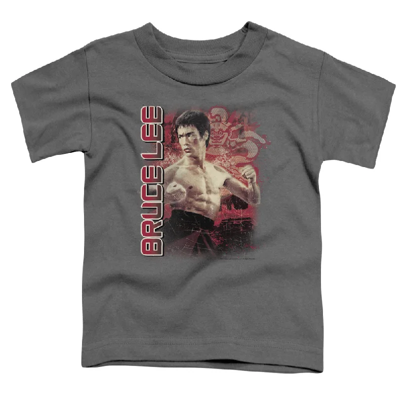 Closeout Sale Bruce Lee Toddler T-Shirt Stare Portrait Charcoal Tee