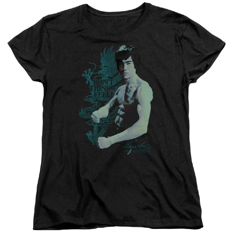 Exclusive Offers Bruce Lee Womens T-Shirt Don't Think Feel Black Tee