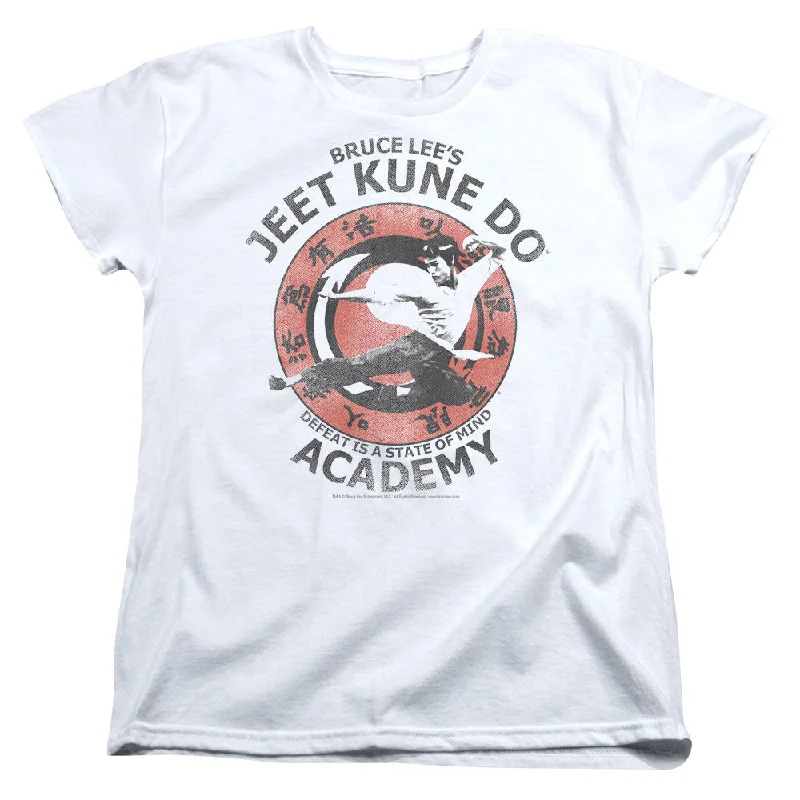 Great Deals Bruce Lee Womens T-Shirt Jeet Kune Do Academy White Tee