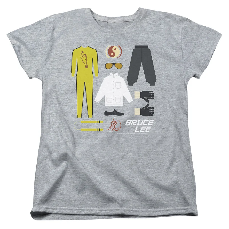 Fantastic Offers Bruce Lee Womens T-Shirt Signature Items Athletic Heather Tee
