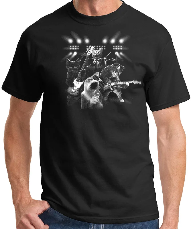 Deal Explosion Cats Rock Unisex Size T-shirt - Black