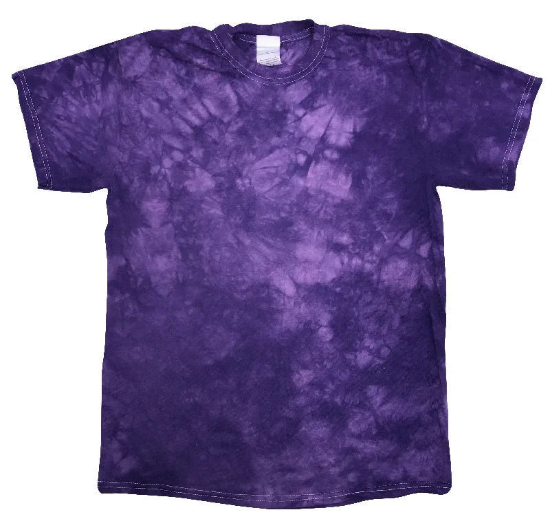 Massive Deals Crystal Wash Tie Dye Shirt Colorful Purple T-Shirt