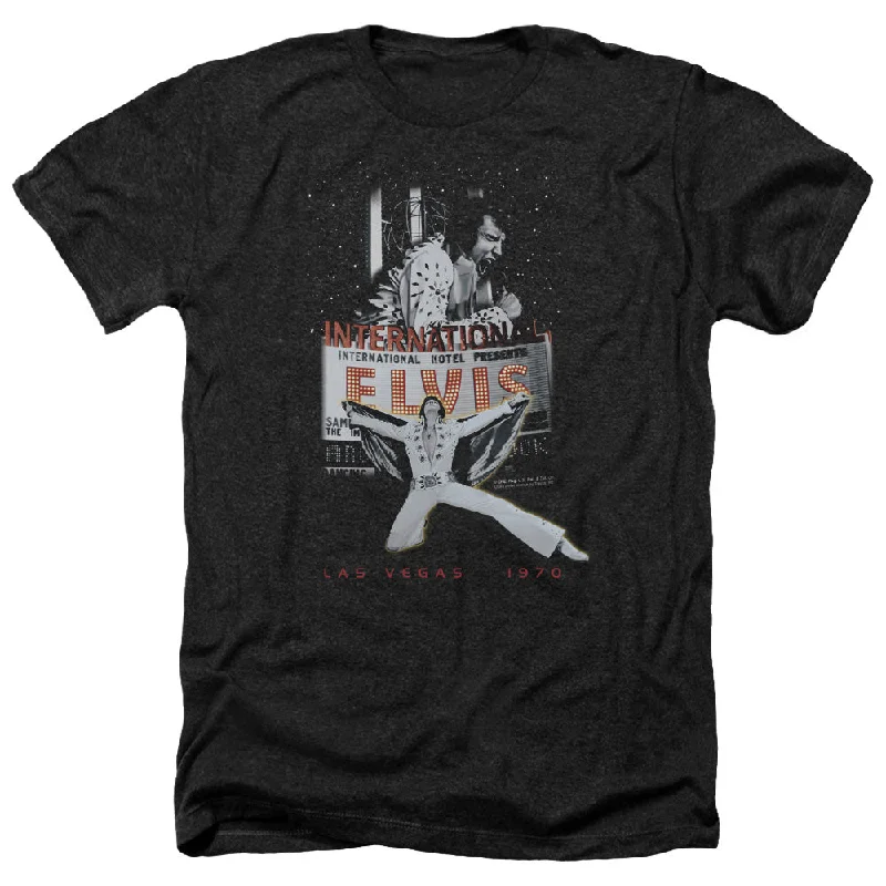 Exclusive Deal Elvis Presley Heather T-Shirt Las Vegas 1970 Black Tee