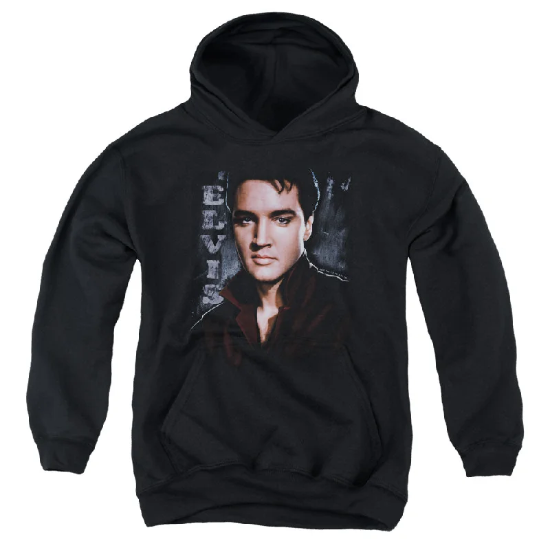 Price Meltdown Elvis Presley Kids Hoodie Serious Pose Black Hoody