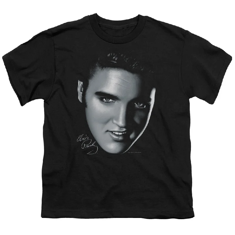 Big Discounts Elvis Presley Kids T-Shirt Big Face Black Tee