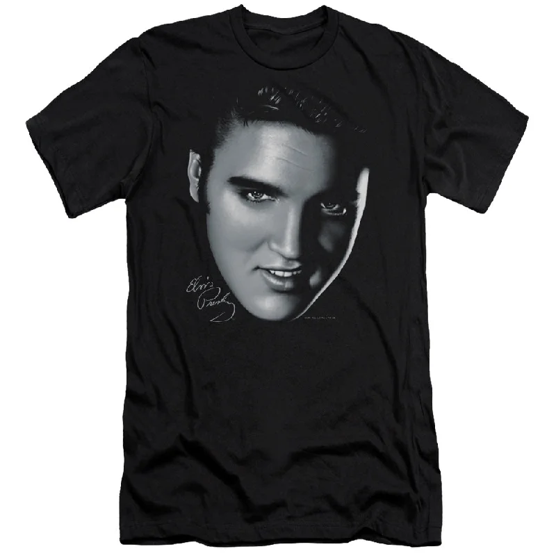 Fantastic Offers Elvis Presley Premium Canvas T-Shirt Big Face Black Tee