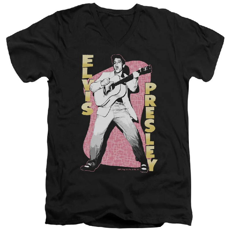 Big Savings Elvis Presley Slim Fit V-Neck T-Shirt In The Moment Black Tee
