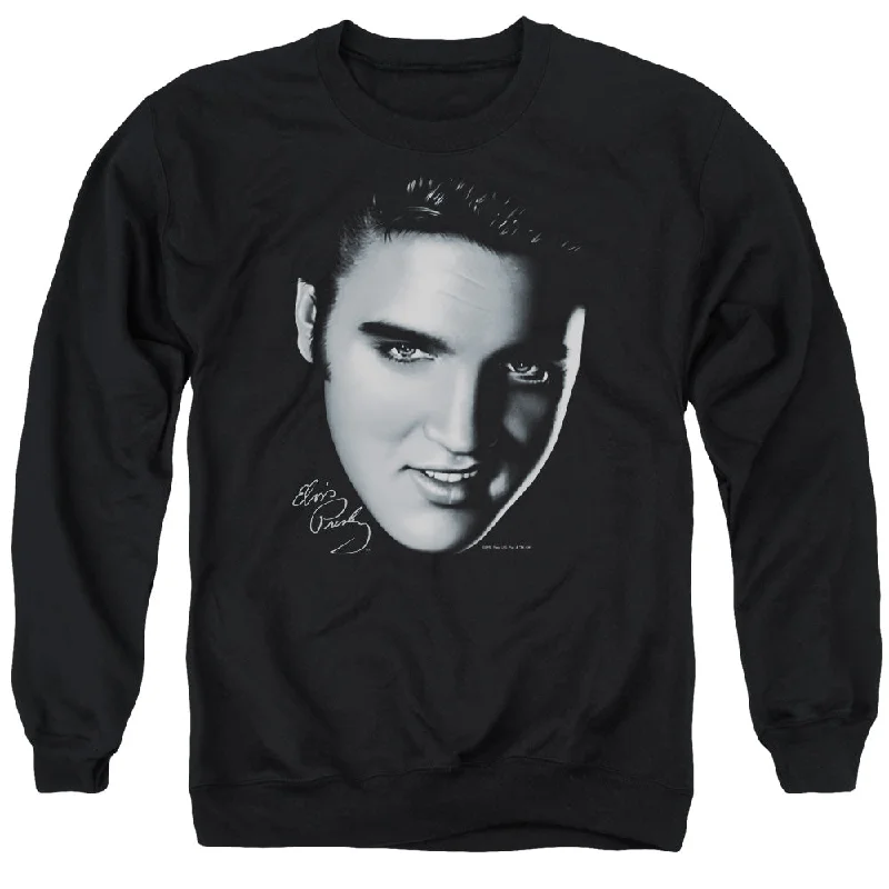 Huge Savings Elvis Presley Sweatshirt Big Face Black Pullover