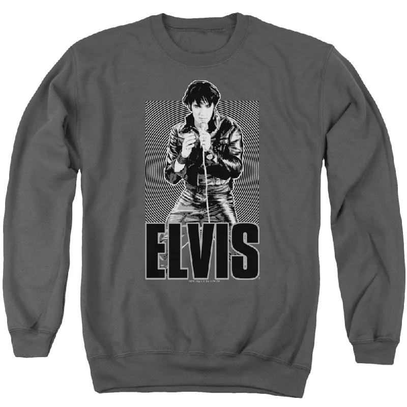 Limited Stock Elvis Presley Sweatshirt Leather Jacket Charcoal Pullover