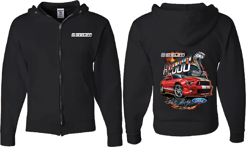 Exclusive Access Ford Mustang Full Zip Hoodie Red Shelby GT500 Front and Back