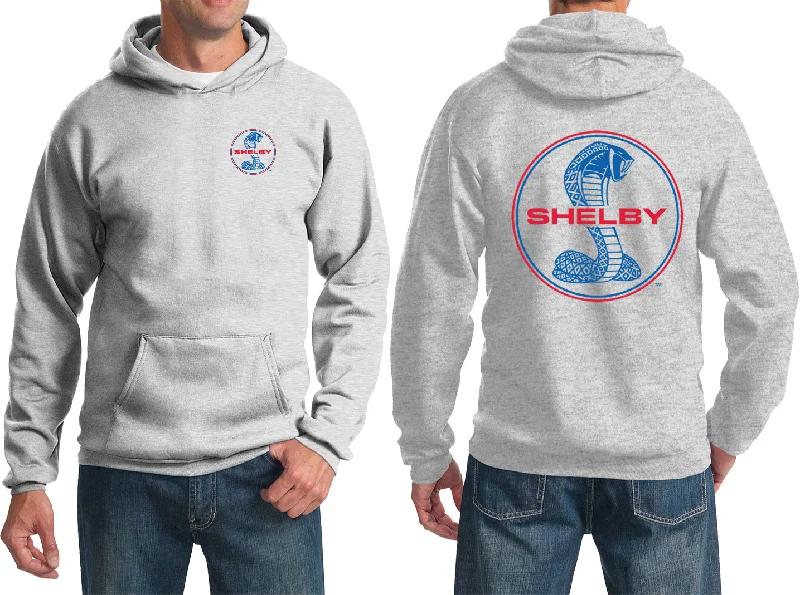 Huge Savings Ford Mustang Hoodie Shelby Blue and Red Logo Front and Back