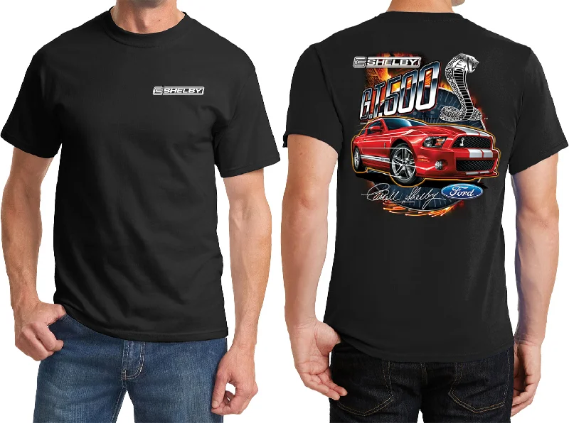 New Deals Ford Mustang T-shirt Red Shelby GT500 Front and Back