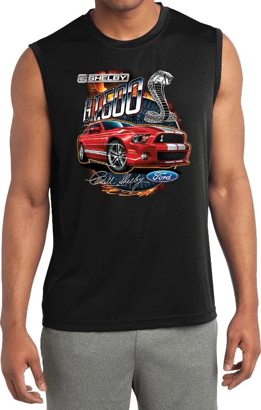 Limited Stock Ford Mustang T-shirt Red Shelby GT500 Sleeveless Competitor Tee