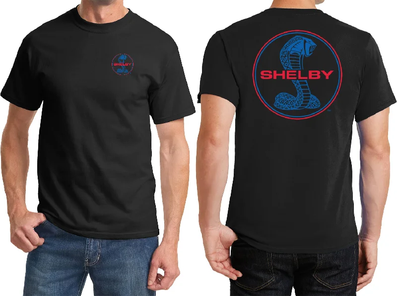 Midnight Madness Ford Mustang T-shirt Shelby Blue and Red Logo Front and Back