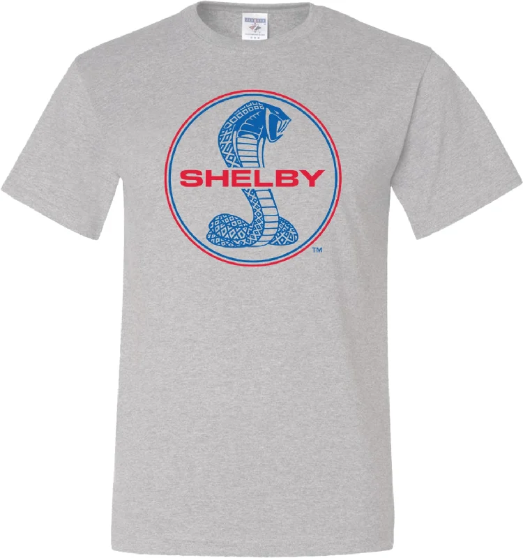 Major Savings Ford Mustang T-shirt Shelby Blue and Red Logo Tall Tee