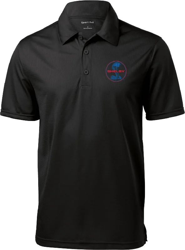 Lowest Prices Ford Mustang Textured Polo Shelby Blue and Red Logo Pocket Print