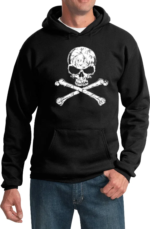 Markdowns Halloween Hoodie White Distressed Skull