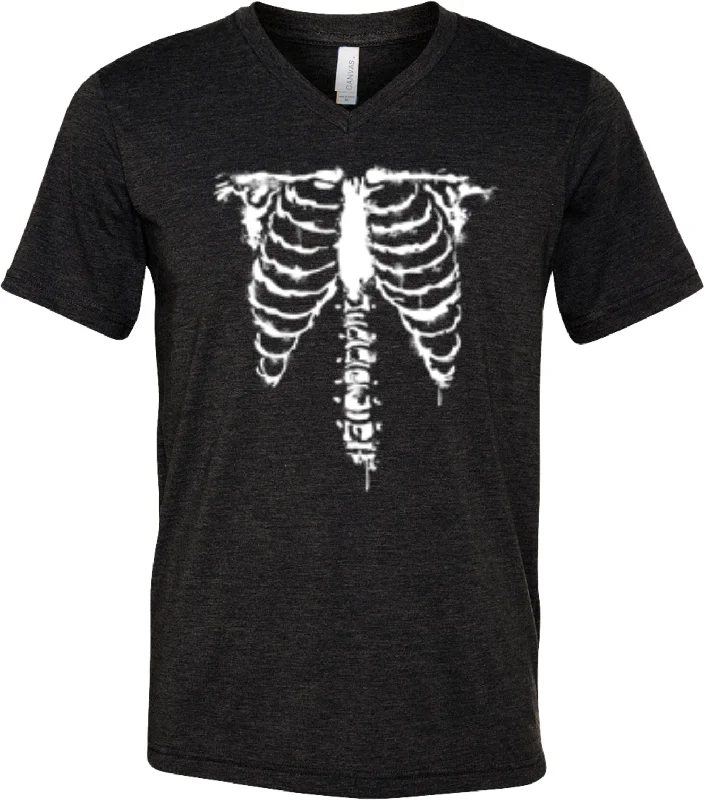 Time-Limited Offer Halloween Skeleton Tri Blend V-Neck Shirt
