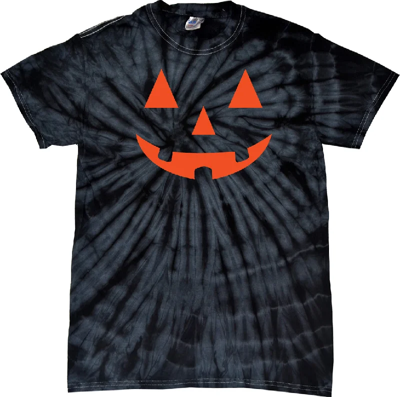 Can't Be Beat Halloween Spider Tie Dye T-shirt Orange Jack-o-Lantern