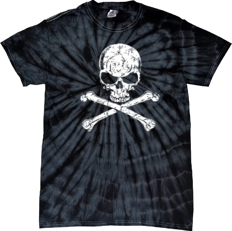 Reduced Prices Halloween Spider Tie Dye T-shirt White Distressed Skull