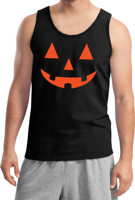 YEAR-End Clearance Halloween Tank Top Orange Jack-o-Lantern