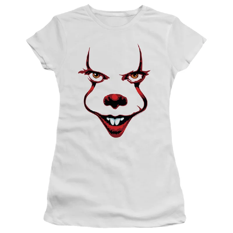 Steals and Deals IT Chapter Two Juniors T-Shirt Pennywise Face White Tee