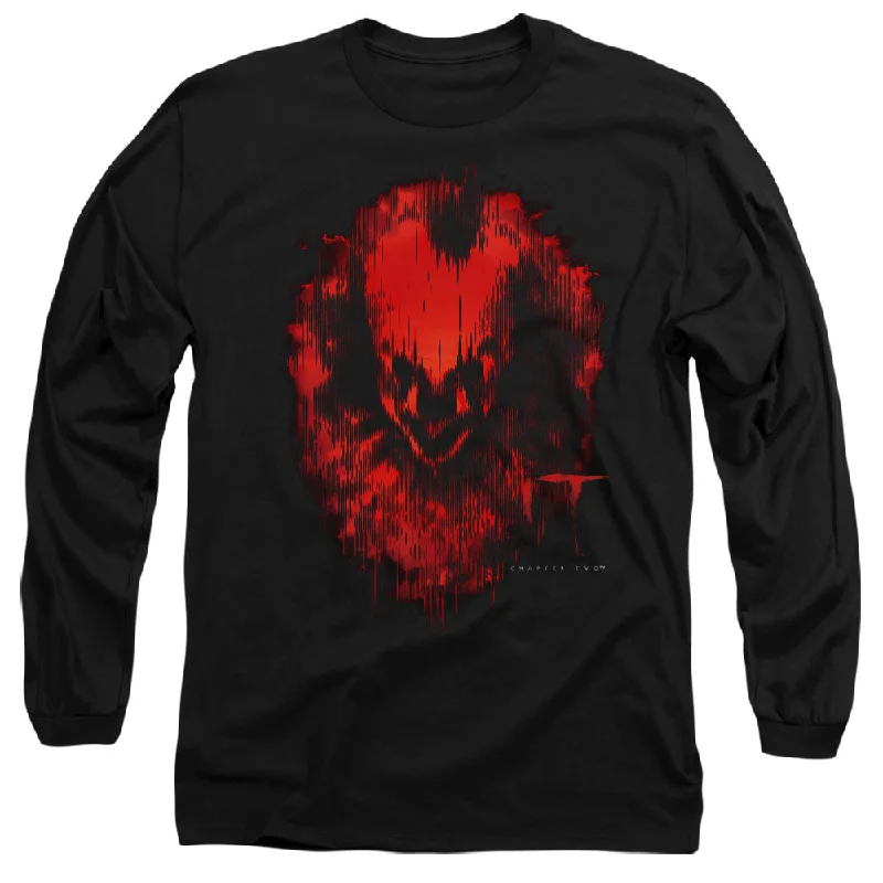 Quick Sale IT Chapter Two Long Sleeve T-Shirt Blurred Pennywise Black Tee