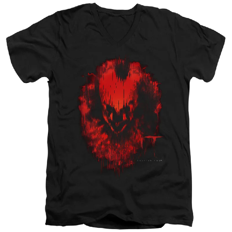 Overstock IT Chapter Two Slim Fit V-Neck T-Shirt Blurred Pennywise Black Tee