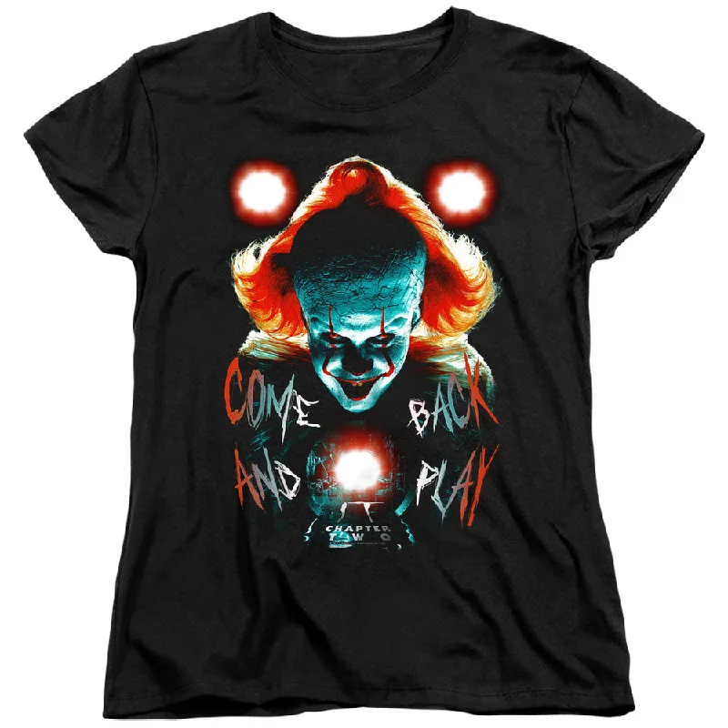 New Arrival IT Chapter Two Womens T-Shirt Pennywise Come Back Black Tee