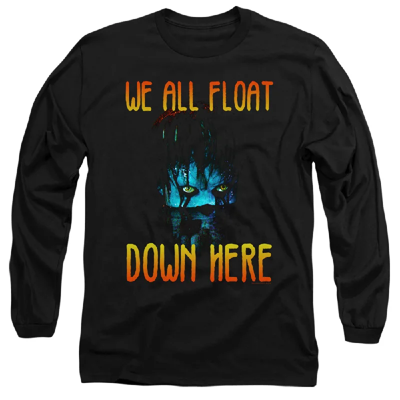 Limited Quantity IT Long Sleeve T-Shirt We All Float Down Here Black Tee