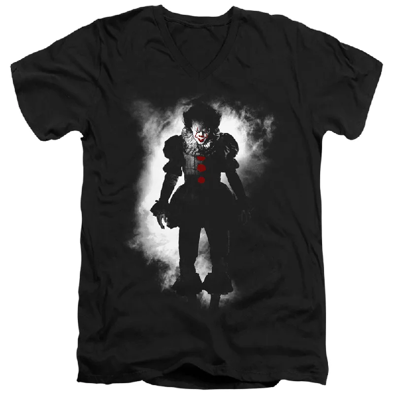 Deal of the Day IT Slim FIT V-Neck T-Shirt Pennywise Arrival Black Tee