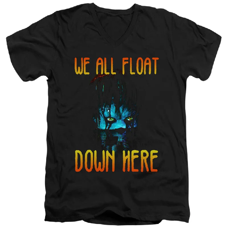 Grand Opening Sale IT Slim FIT V-Neck T-Shirt We All Float Down Here Black Tee