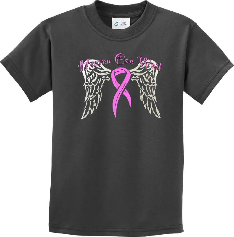 Extra Savings Kids Breast Cancer T-shirt Heaven Can Wait Youth Tee