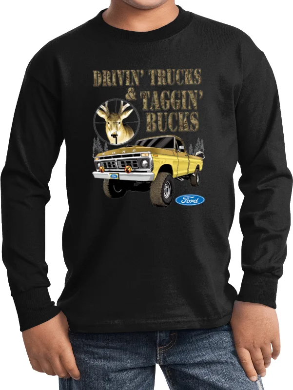 Bargain Prices Kids Ford F-150 Shirt Driving Trucks Tagging Bucks Youth Long Sleeve